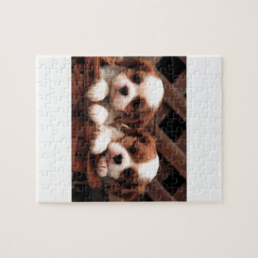 Cavalier-Puppies Legpuzzel (Horizontaal)