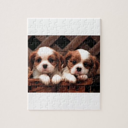 Cavalier-Puppies Legpuzzel (Verticaal)