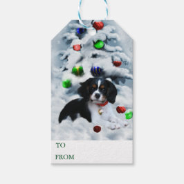 Cavalier Puppy Kerstcadeau Tags Cadeaulabel