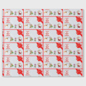 Cavalier puppy loopt na het kerstpapier cadeaupapier (Vlak)