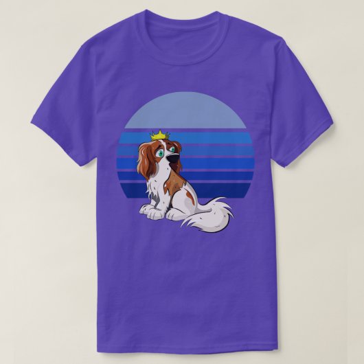 Cavalier Retro Blauw T-shirt (Design voorkant)