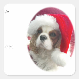 Cavalier Santa Gift Label Stickers
