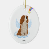 Cavalier Spaniel Angel Persoonlijke hond Memorial Keramisch Ornament (Rechts)
