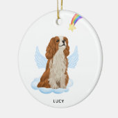 Cavalier Spaniel Angel Persoonlijke hond Memorial Keramisch Ornament (Links)