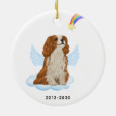 Cavalier Spaniel Angel Persoonlijke hond Memorial Keramisch Ornament (Achterkant)
