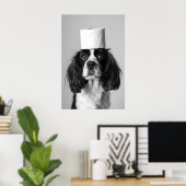 Cavalier Spaniel Bathroom Print, Funny Dog Toilet Poster (Thuiskantoor)