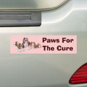 Cavalier Spaniel Breast Cancer Bumpersticker (Op auto)