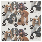 Cavalier Spaniel Colors Fabric Stof (Swatch)