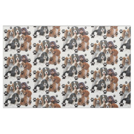 Cavalier Spaniel Colors Fabric Stof