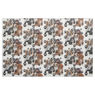 Cavalier Spaniel Colors Fabric Stof
