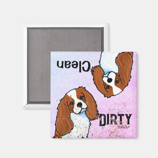 Cavalier Spaniel Dishwasher magnet (Voorkant / Achterkant)
