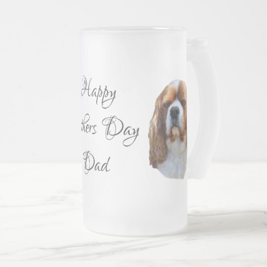 Cavalier Spaniel Fathers Day Matglas Bierpul (Voorkant rechts)