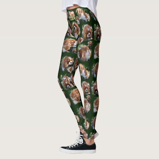 Cavalier Spaniel Foto Collage, Dames Leggings (Links)