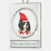 Cavalier Spaniel - Gepersonaliseerd kerstfeest Verzilverd Banner Ornament (Links)