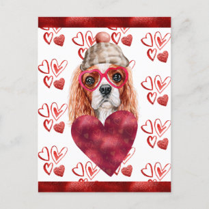 Cavalier Spaniel Hartjes Hond Liefhebber Valentijn Feestdagenkaart