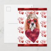Cavalier Spaniel Hearts Hondenliefhebber Valentijn Feestdagenkaart (Voorkant / Achterkant)