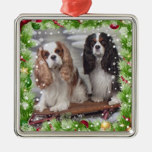 Cavalier Spaniel Holiday Premium Ornament (Voorkant)