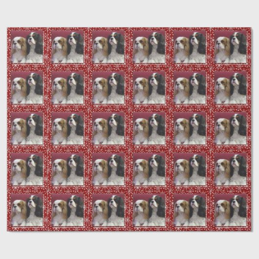 Cavalier Spaniel Holiday Wrapping Paper Cadeaupapier (Vlak)