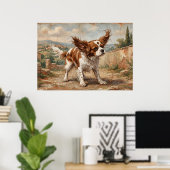 Cavalier Spaniel Impressionistisch Landschap Poster (Thuiskantoor)