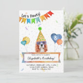 Cavalier Spaniel laat Pawty Dog Birthday party Kaart (Staand voorkant)