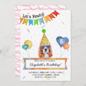 Cavalier Spaniel laat Pawty Dog Birthday party Kaart (Voorkant / Achterkant)