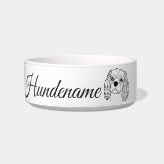 Cavalier Spaniel Line Art personalized bowl Voerbakje