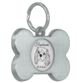 Cavalier Spaniel Line Art Personalized Tag Huisdieren Naamplaatje (Voorkant Links)