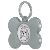 Cavalier Spaniel Line Art Personalized Tag Huisdieren Naamplaatje (Voorkant Rechts)
