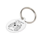 Cavalier Spaniel Line Art Personalized Tag Huisdierpenning (Zijkant)