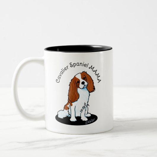 Cavalier Spaniel Mam Tweekleurige Koffiemok (Links)