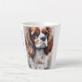 Cavalier Spaniel Moder Waterverf Portretbeker Latte Mok (Voorkant)