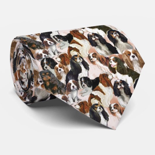 Cavalier Spaniel necktie Stropdas (Opgerold)