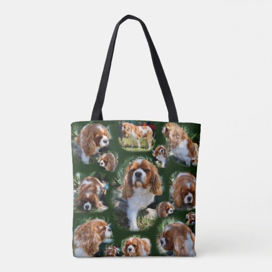Cavalier Spaniel Photo Collage, Canvas tas (Achterkant)
