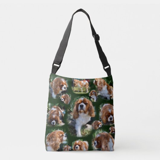 Cavalier Spaniel Photo Collage, Crossbody Bag Tas (Voorkant)