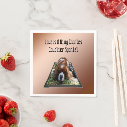 Cavalier Spaniel Popout Art, Papier Napkins Servet (Insitu)