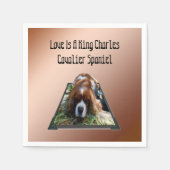 Cavalier Spaniel Popout Art, Papier Napkins Servet (Voorkant)