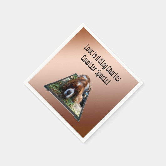 Cavalier Spaniel Popout Art, Papier Napkins Servet (Hoek)