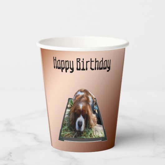 Cavalier Spaniel Popout Art, Papieren Bekers (Achterkant)