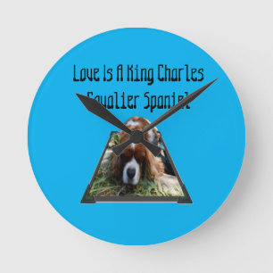 Cavalier Spaniel Popout Art, Wall Clock Ronde Klok