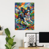 Cavalier Spaniel Psychedelische Kunst Poster (Thuiskantoor)