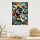 Cavalier Spaniel Psychedelische Kunst Poster (Keuken)