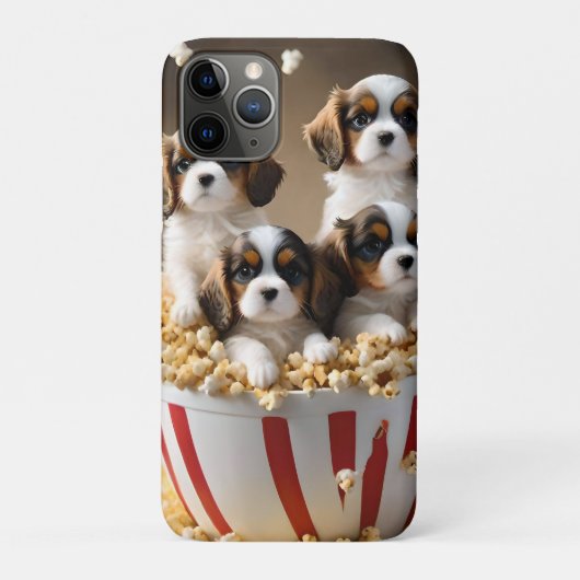 Cavalier Spaniel Quadruplets Honden in de Popcorn, Case-Mate iPhone Case (Achterkant)