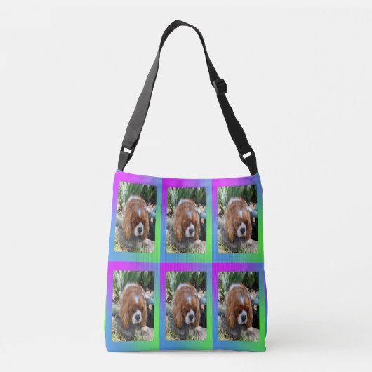 Cavalier Spaniel Sooky Face Crossbody Tas (Achterkant)