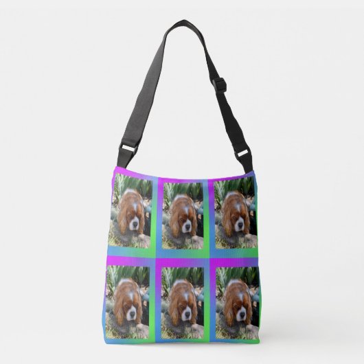 Cavalier Spaniel Sooky Face Crossbody Tas (Voorkant)