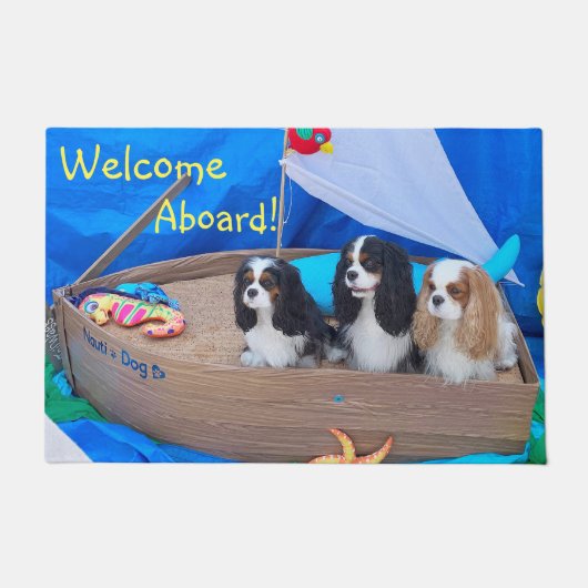 Cavalier Spaniel — Welkom aan boord van deurmat (Voorkant)