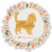 Cavalier Sticker - Gepersonaliseerd Pastel Oranje  (Voorkant)