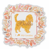 Cavalier Sticker - Gepersonaliseerd Pastel Oranje (Voorkant)