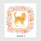 Cavalier Sticker - Gepersonaliseerd Pastel Oranje (Vel)