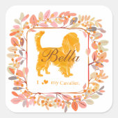 Cavalier Sticker - Gepersonaliseerd Pastel Oranje (Voorkant)