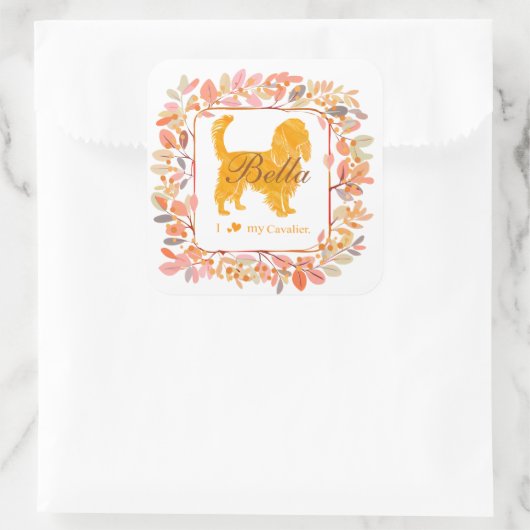 Cavalier Sticker - Gepersonaliseerd Pastel Oranje (Tas)